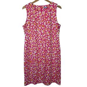 J McLaughlin Sophia Sleeveless Dress XL Catalina Cloth Pink Floral Coastal Chic